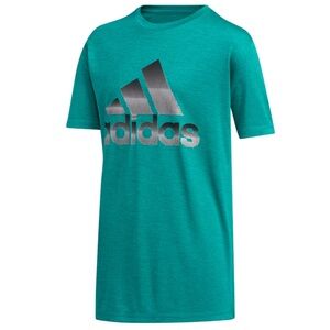 adidas Boys Pixel Three Bar Logo Short Sleeve Athletic Performance Tee Shirt